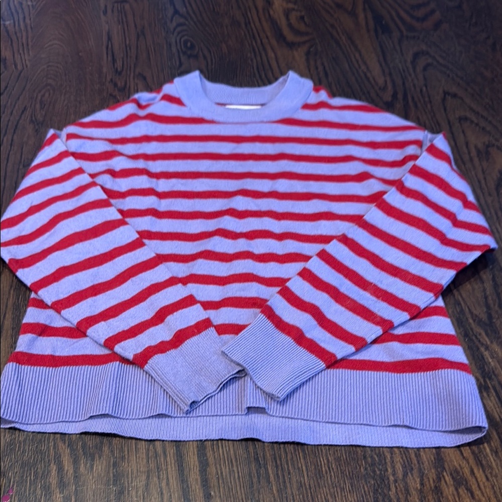 Zara Red and Purple Striped Kids Sweater